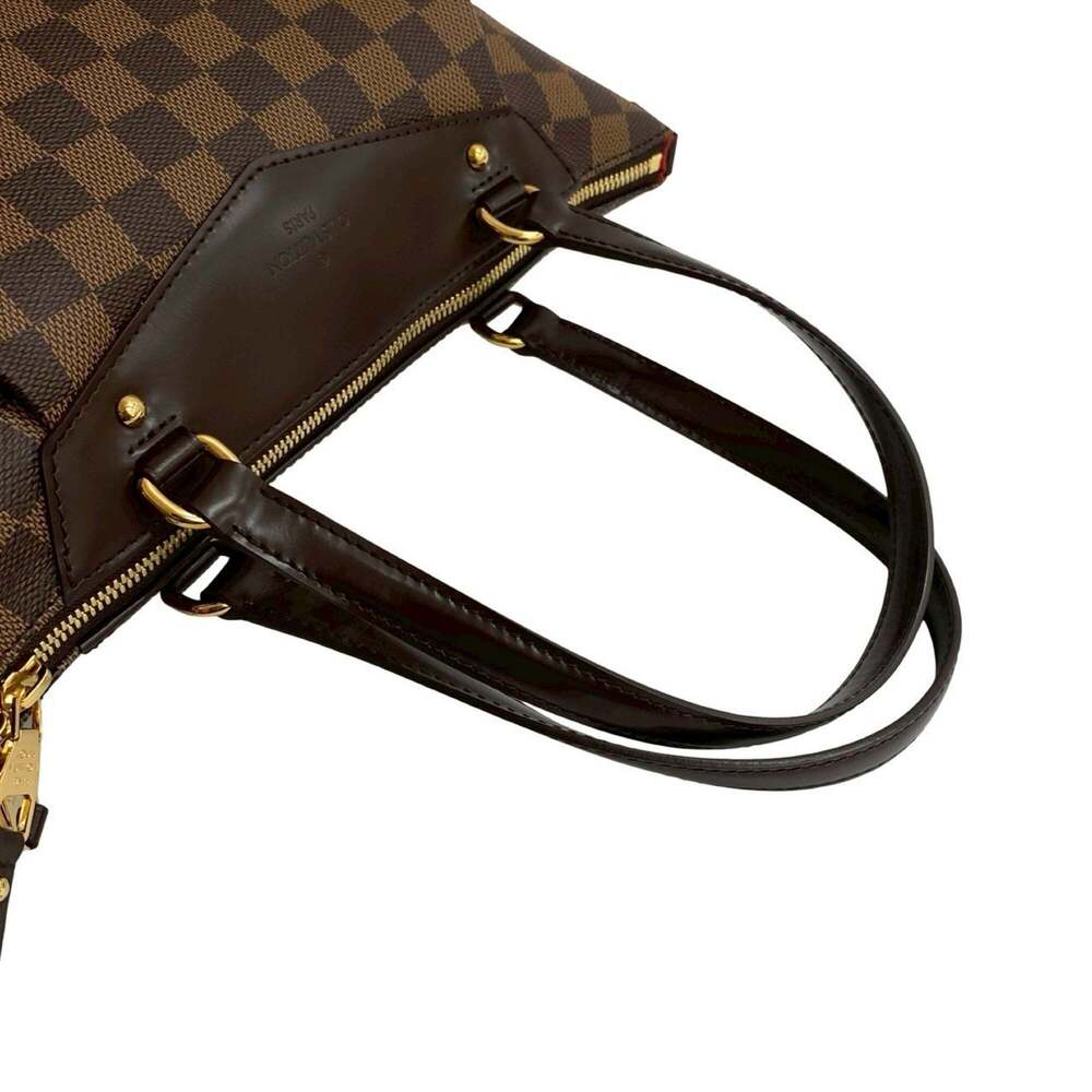 LOUIS VUITTON Authentic Brown Damier Leather Tote Bag - Picture 4 of 10